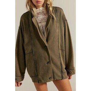 Free People We The Free Home Office Cardi Jacket Top Oversized Cotton S 283737
